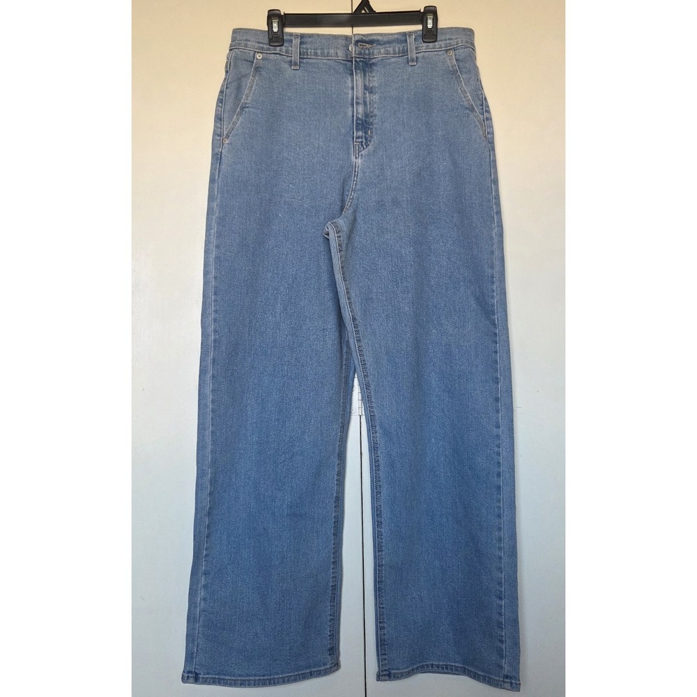 LEVI STRAUSS Women's High Rise Wide Leg Jeans Sz 12 Med Blue Wash ~ EUC ~